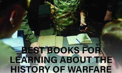 Stack of top military history books covering famous battles, strategies, and the evolution of warfare