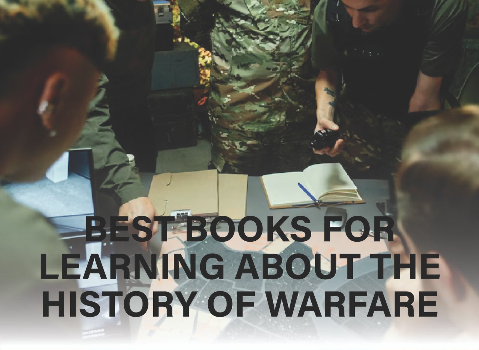 Stack of top military history books covering famous battles, strategies, and the evolution of warfare